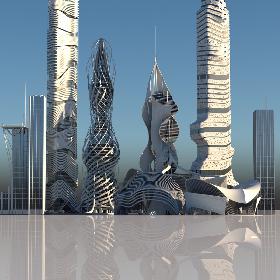 Futuristic Skyscraper collection 6 3D model